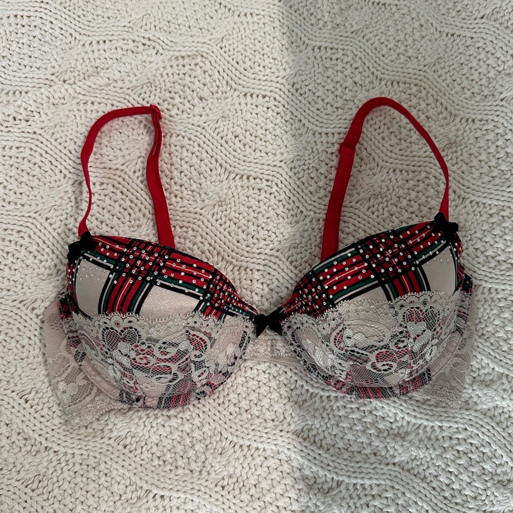 Plaid Push-up Bra
